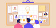 © Delip - Team brainstorming session with idea generation and project planning on a bulletin board