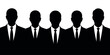 © stock - Five silhouetted businessmen in suits standing together