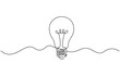 © Stockxy - One line lightbulb, continuous one line drawing of electric light bulb, Concept of idea emergence isolated on transparent background