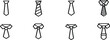 © Billal - Men's Formal Necktie Vector Icon Set: Business, Office, Striped Ties, Accessory Outline Signs, Editable Stroke