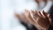 © Firadoaw - hands of employees applauding during presentation, conference or workshop, motivation and teamwork concept