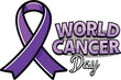 © Riddhi - World cancer day purple ribbon logo illustration concept design