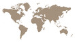 © New Asia - Stylized brown world map silhouette, minimalist earth continent outline, global geographic illustration for travel and educational design