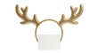 © BTG - Golden glitter reindeer antlers headband holding blank card