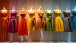 © Oleksiy - A display of different colored dresses on mannequins. Can be used for fashion design inspiration or showcasing clothing options