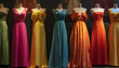 © Oleksiy - A display of different colored dresses on mannequins. Can be used for fashion design inspiration or showcasing clothing options