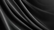 © NeuralStudio - A close-up of elegant black silk fabric draped in soft waves, showcasing its smooth texture and rich sheen.