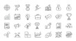 © Muddasar - Set of business and success icons in line style contains such icons as target, winner, medal and more