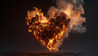 © Oleksiy - A fiery heart shape made of burning embers and smoke