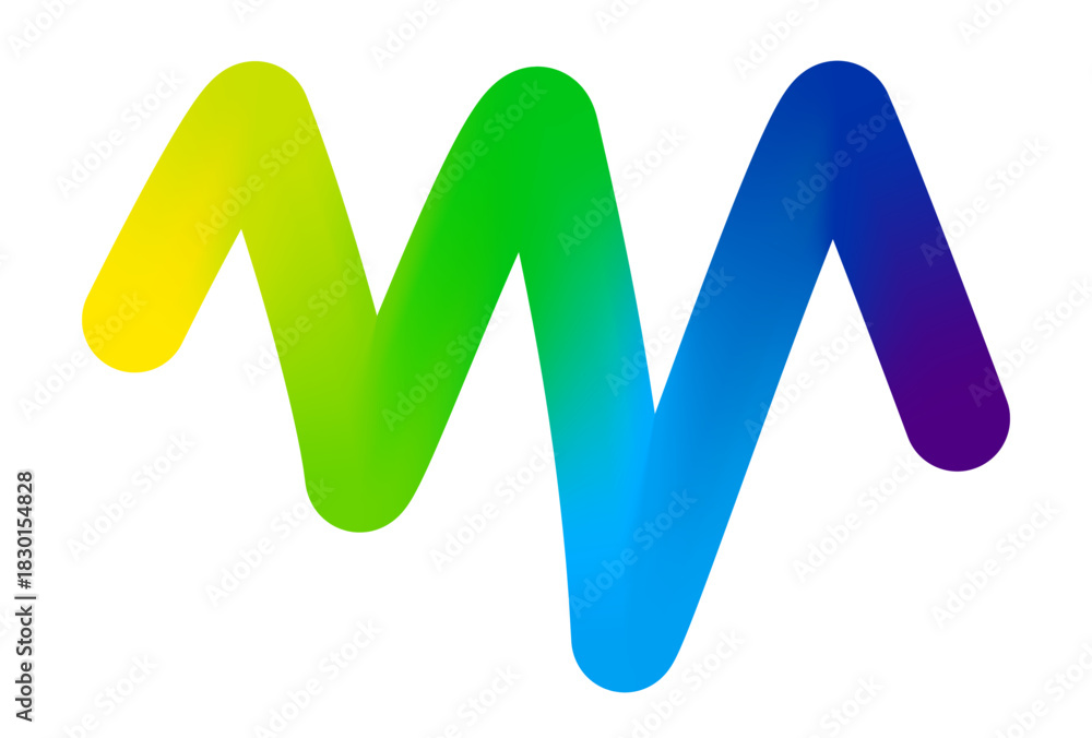 Abstract Color Line Element. Bright Gradient Zigzag Shape Design ...