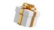 © DrexDesign - Elegant white gift with shimmering golden ribbon for special occasions design