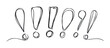 © Pro Designs - A collection of handdrawn exclamation marks and question marks in a continuous line style, perfect for adding emphasis or inquiry to various projects.