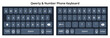 © Tabungan Piknik - Smartphone virtual keyboard layouts showing the QWERTY alphabet and the number and symbol pads for mobile typing.