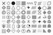 © Stock - Abstract Shapes and Line Art Vector Icons with Circles, Squares, and Triangles
