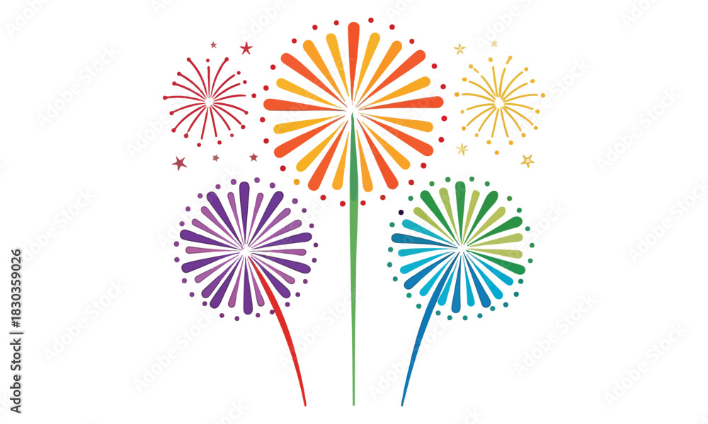WebFireworks Vector Clipart Collection – Colorful Starburst and Celebration Designs