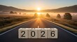 © Veayo - A road stretching into the distance with a sunrise in the background.