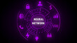 © Stock motion CK - Purple Neural Network Technology Concept with Icons and Circular Diagram artificial intelligence machine learning