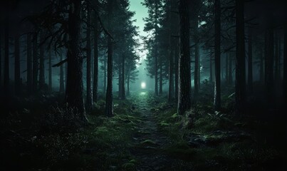  Enigmatic path through shadows toward illumination.