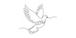 © Pure Outline  - Continuous one line of a dove flying with the number 2016, a symbol of peace for the new year, a celebration theme, hand drawn vector illustration.