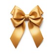 © Sabir Shah - High-quality photo of a gold ribbon bow, isolated on white background, stock photography