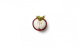Mangosteen fruit on white background, emphasizing fresh produce for healthy eating
