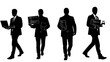 © Dimas Studio - Businessmen in Silhouette Walking and Carrying Briefcases and Laptops
