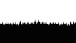 © Beny Qurdy - Striking vector graphic of a dark forest silhouette, a minimalist evergreen treeline design for nature-themed backgrounds