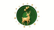 © Muflif - Christmas deer design with golden decorations and festive elements in a layered paper style