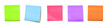 © Martin Piechotta - Colorful Sticky Notes in Neon Colors Arranged in Row on transparent Background