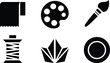 © MDmamun - Crafting creativity artistic expression various crafting tools in black and white