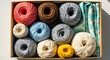 © Jari Magic - Crafting Box of Joy a colorful assortment of yarn and fabric showcasing vibrant creativity and the perfect gift for hobbyists and DIY enthusiasts who love crafting