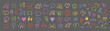 © Ira - Doodle emotion cartoon expressive elements icon set colorful hand drawn symbols