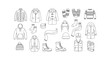 © DesignerHannan - Big vector collection of various winter clothing items jacket coat hat scarf glove sock