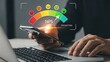 © Kazi - Measuring customer satisfaction with nps score on phone and laptop screen