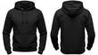 © Omar - Front and Back View of a Black Hoodie on White Background
