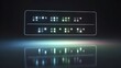 © Marufa - Digital display with illuminated dots representing braille text on a dark background