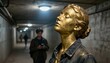 © A Luna Blue - Bronze Statue in Urban Tunnel