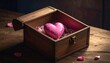 © Scopus - Heart in wooden box with Valentines concept.