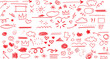 © Afshan - collection of hand-drawn red doodles and sketch elements sparkle stars vector illustration