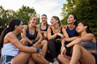 © Javier Díez/Stocksy - Group of women enjoying fitness and friendship outdoors in the p