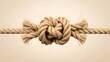 © Praveen - Thick rope with tight knot pulled taut representing stress and tension