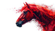 © EnelEva - Silhouette of a red wild horse's head on a white background