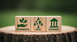 © Stock Studio - Esg environmental social governance factors for sustainable responsible investing concept wood blocks 100