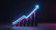 © Alexander - Vivid chart with energetic colors, Luminous arrow and graph illustrating optimistic market movement
