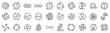 © SkyLine - Set of 30 outline icons related to continuity. Linear icon collection. Editable stroke. Vector illustration