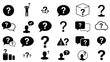 © charli - Extensive Vector Graphic Sheet of Question Mark Icons A Diverse Collection for Queries, Help, FAQs, and Communication Symbols in User Interface and Information Design