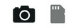 © Framezy - 2 minimal icons camera colored black memory card colored gray