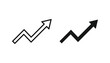 © Khuki - Growing business arrow icon. Arrow up icon. Profit arrow symbol. Growing chart icon. Arrow moving up growing trend icon set