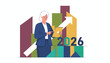 © D'Contributor - Businesswoman planning 2026 success reviewing upward trends on a tablet