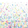 © Begin Again - Falling letters of English language. Colorful